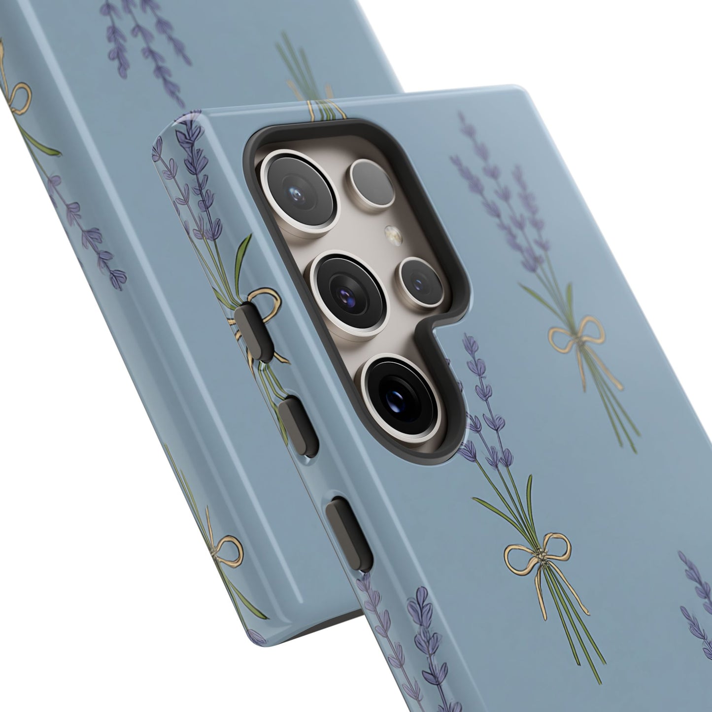 Lavender Bundle Phone Case – Blue Botanical Floral Print with 3D Wrap Design