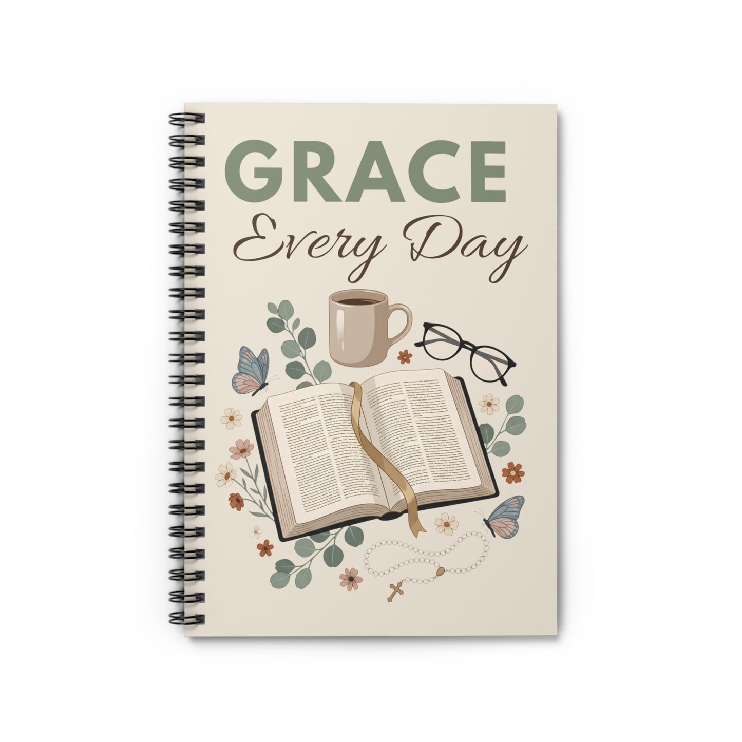 Grace Every Day Spiral Notebook — Inspirational Christian Journal