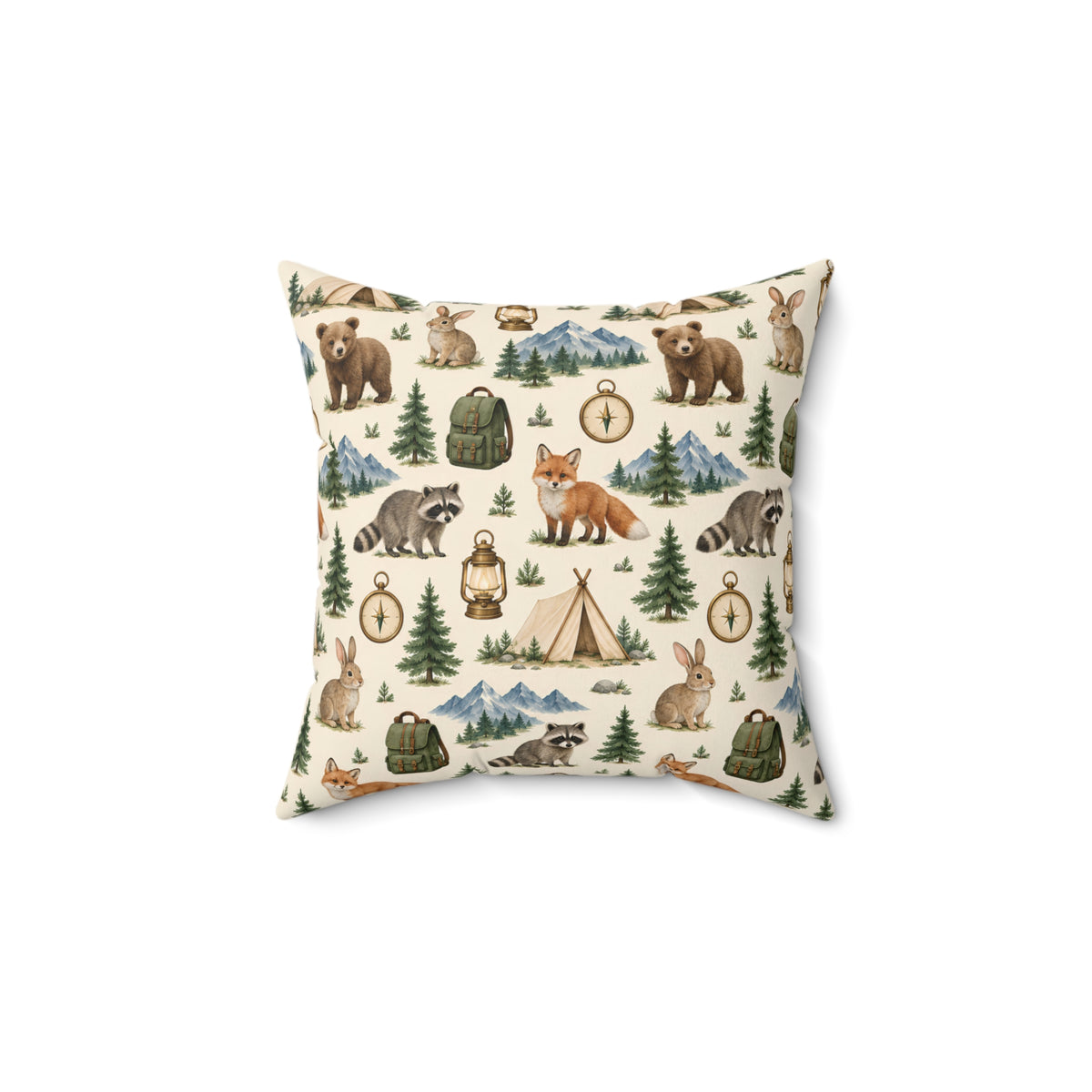 Camping Adventure Outdoor Wilderness Square Pillow