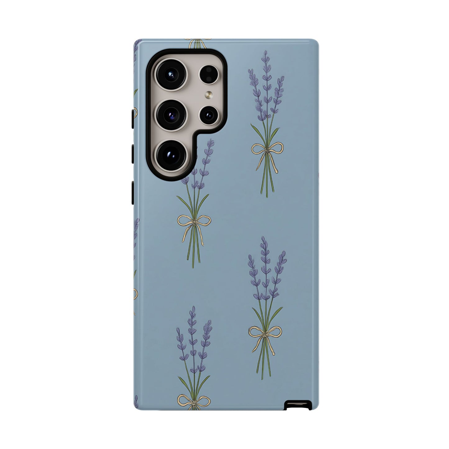 Lavender Bundle Phone Case – Blue Botanical Floral Print with 3D Wrap Design