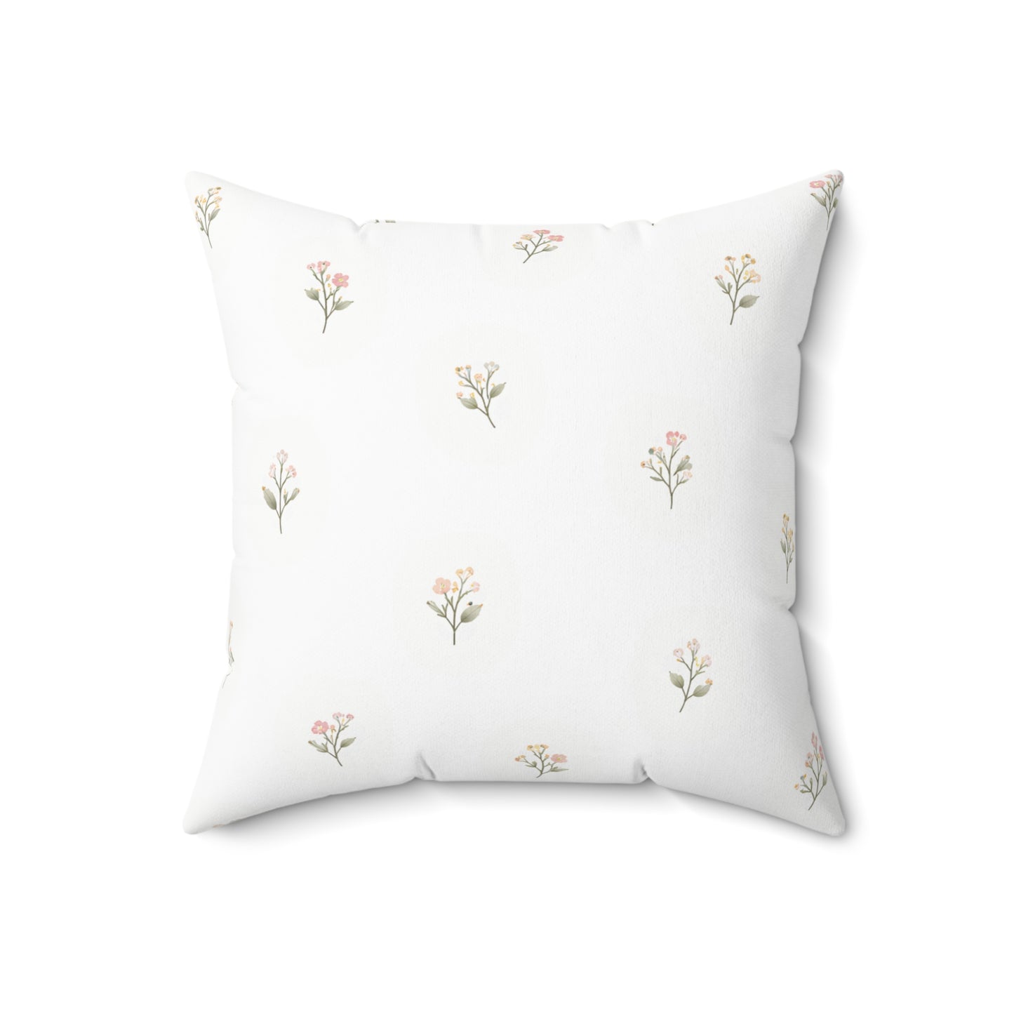 Floral Ditsy Pillow — Minimal Pink Flower Decorative Cushion