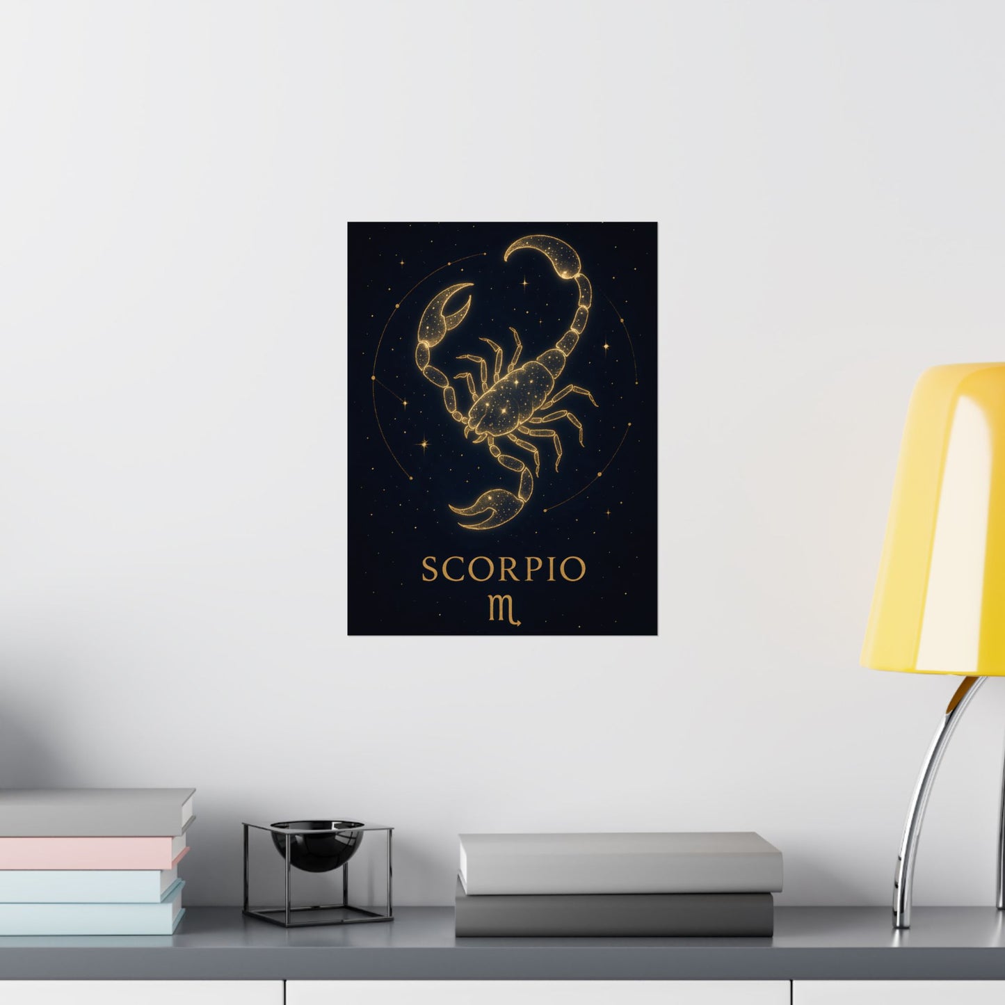 Scorpio Zodiac Constellation Matte Poster – Golden Scorpion Astrology Wall Art Print (Multiple Sizes)