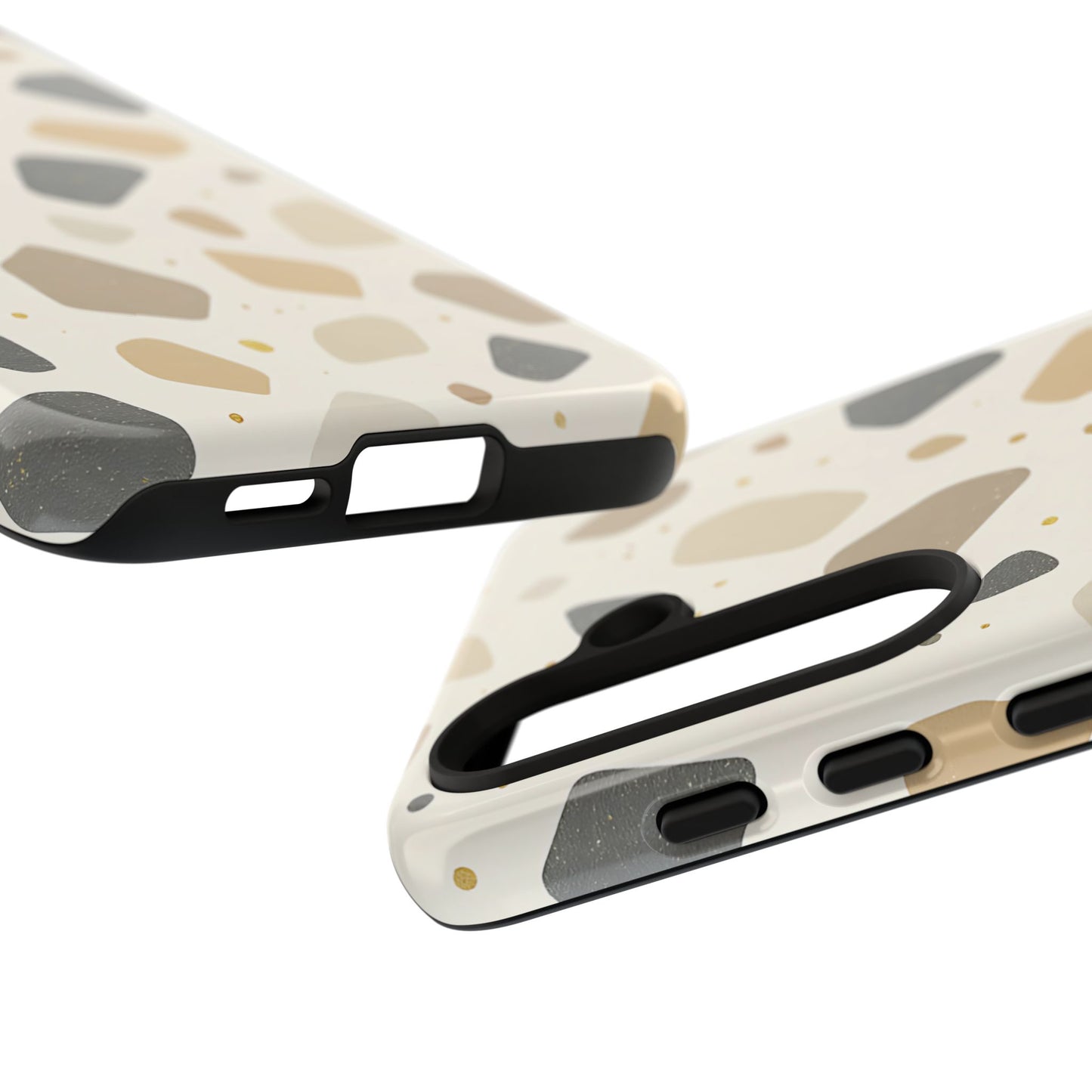 Neutral Terrazzo Pattern iPhone Case – Earthy Stone-Inspired Protective Cover