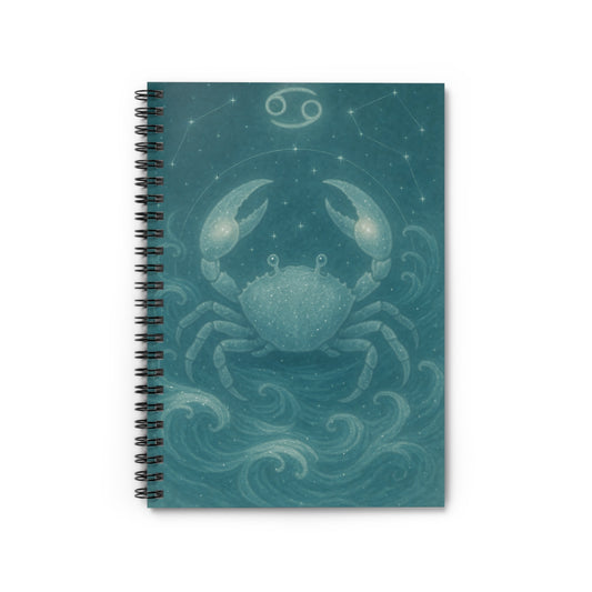 Cancer Zodiac Galaxy Spiral Notebook – Celestial Crab Astrology Journal (6" x 8", 118 Pages)