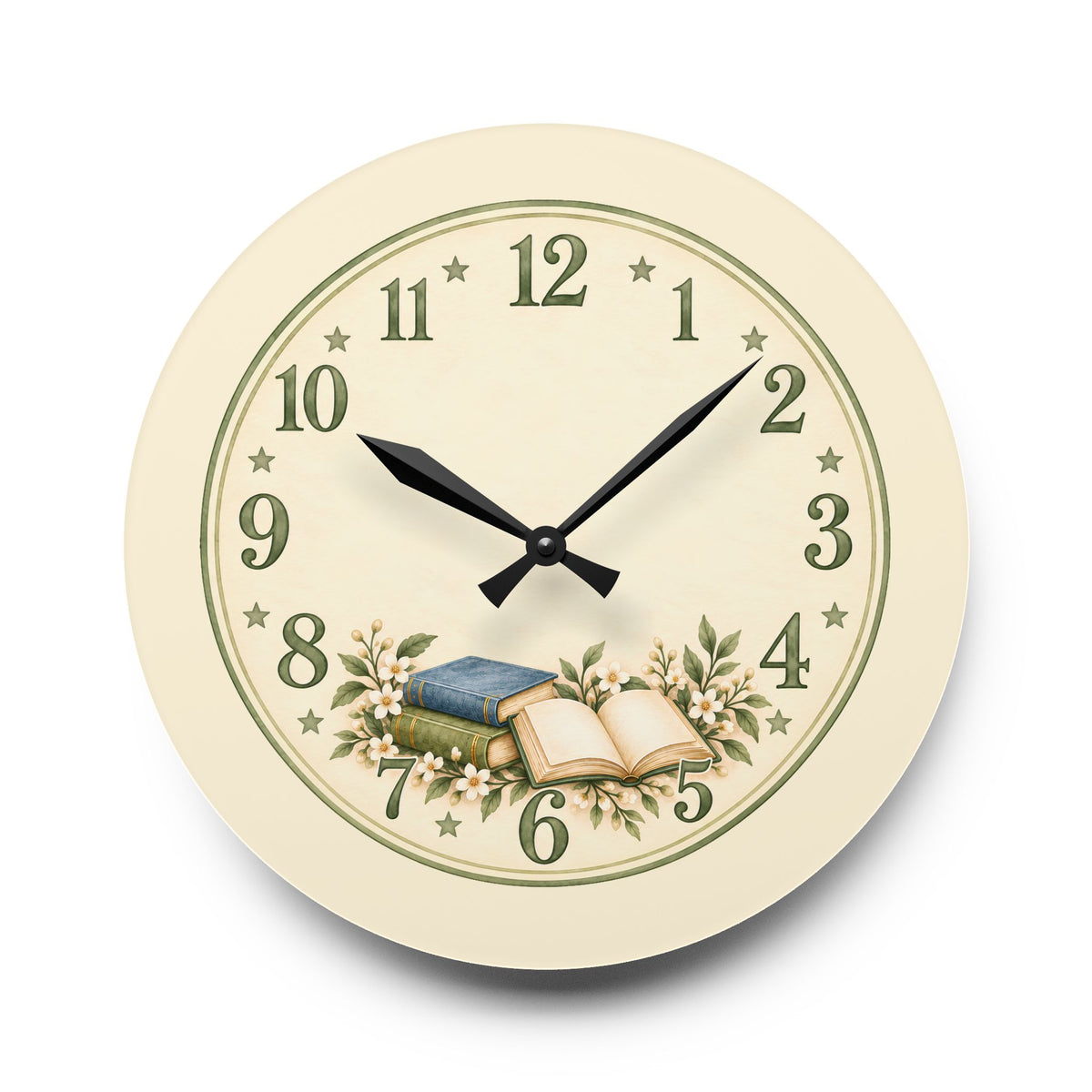 Vintage Book Lover Acrylic Wall Clock