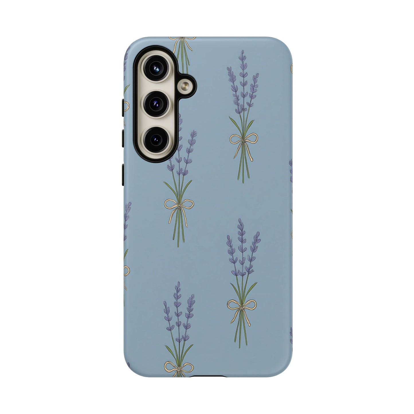 Lavender Bundle Phone Case – Blue Botanical Floral Print with 3D Wrap Design