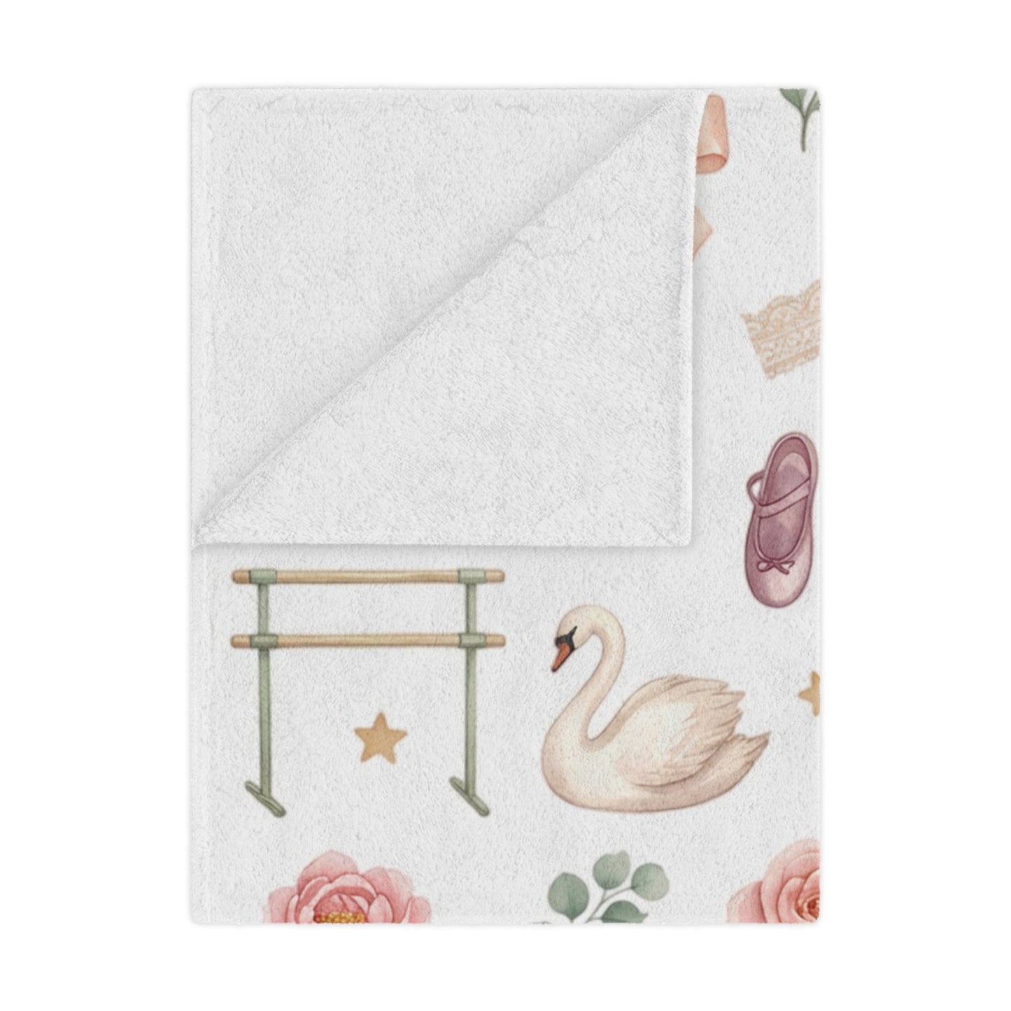 Ballet Dancer Minky Blanket — Pink Tutu & Swan Baby Throw