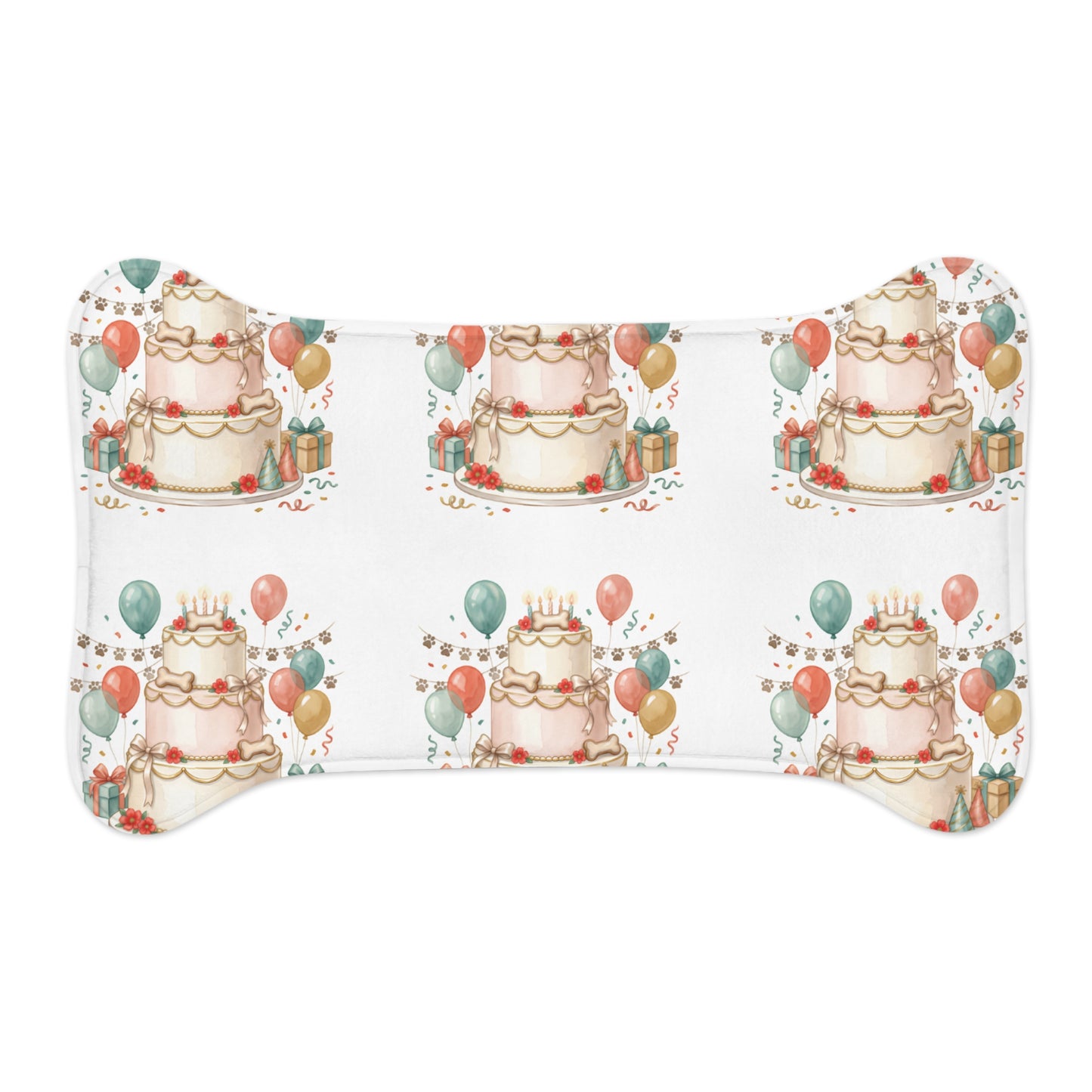 Birthday Cake Pet Feeding Mat — Festive Non-Slip Placemat for Dogs