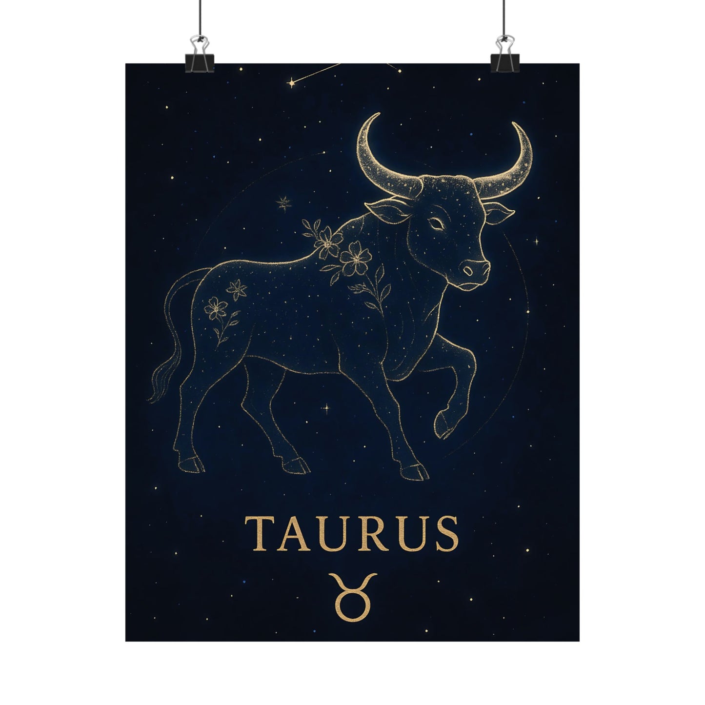 Taurus Zodiac Constellation Matte Poster – Celestial Astrology Wall Art Print (Multiple Sizes)