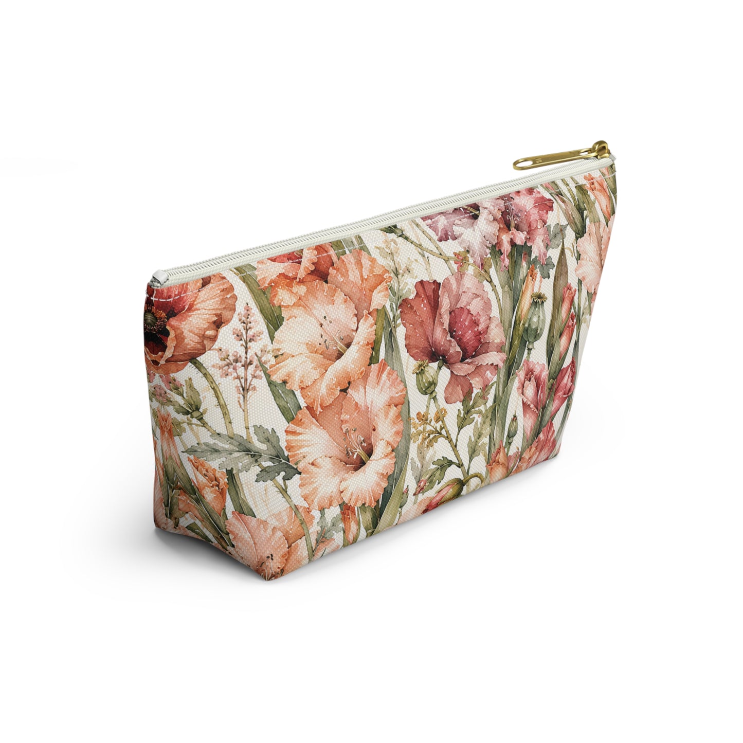 Floral Gladiolus Accessory Pouch — Botanical Makeup Bag