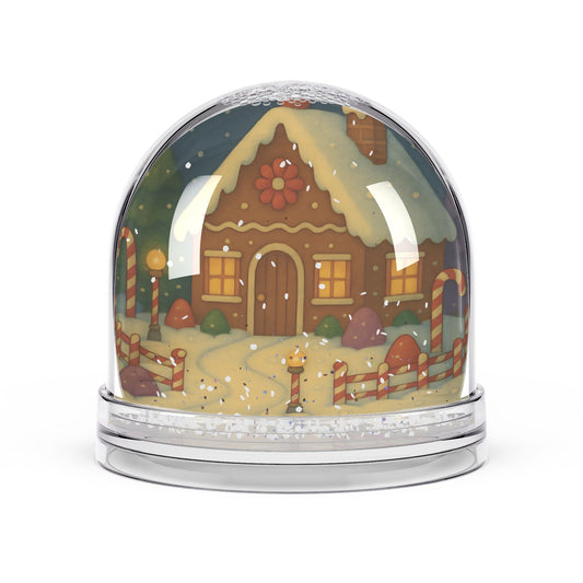 Gingerbread House Snow Globe – Whimsical Holiday Scene with Two-Sided Print