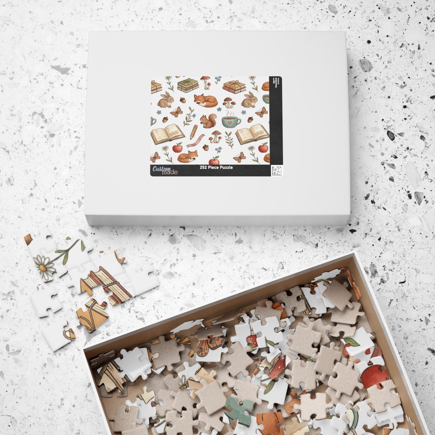 Cozy Woodland Reading Puzzle — Cute Fox, Bunny & Squirrel 110–252 pcs