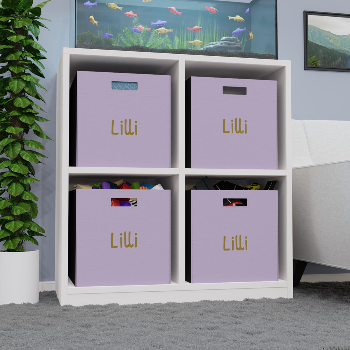 Personalized Felt Storage Box — Custom Name Nursery & Kids Room Organizer