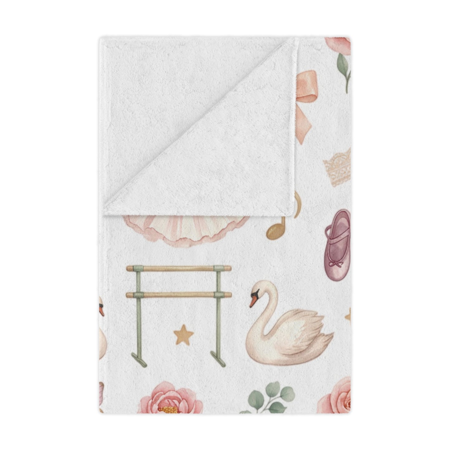 Ballet Dancer Minky Blanket — Pink Tutu & Swan Baby Throw