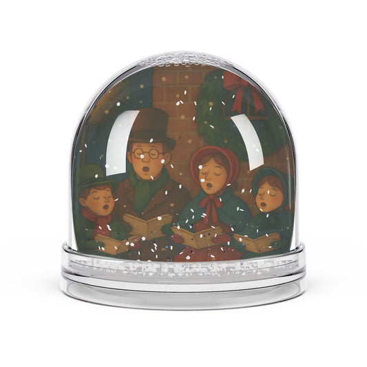 Victorian Carolers Snow Globe – Classic Holiday Scene with Two-Sided Print