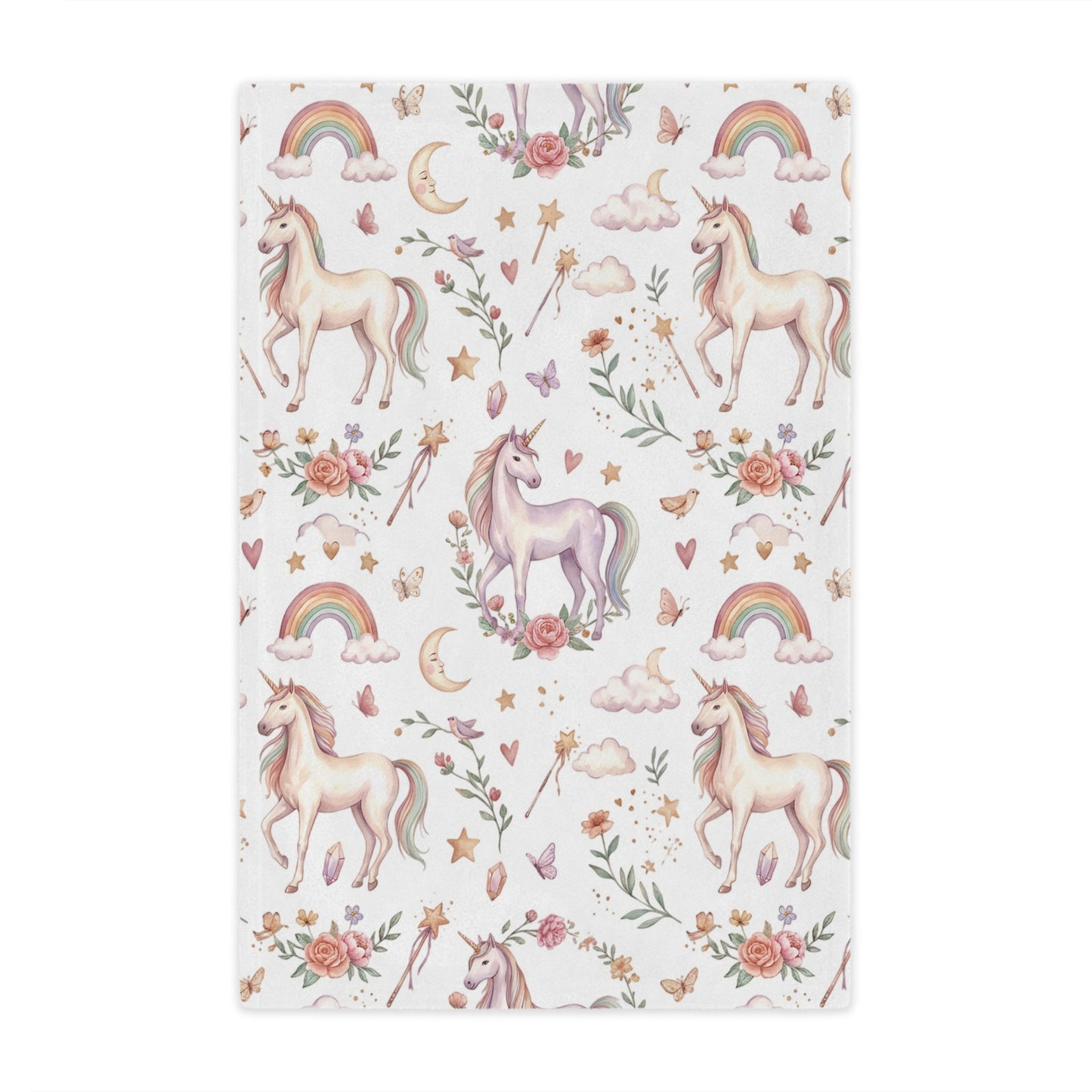 Unicorn Rainbow Minky Blanket – Soft Pastel Fantasy Throw for Kids & Nursery