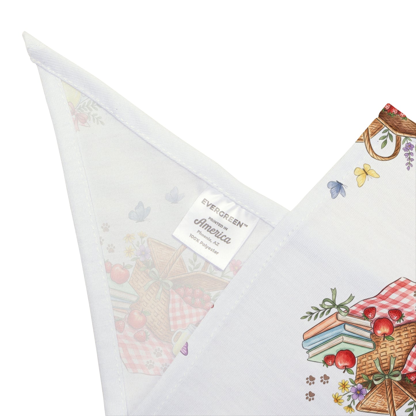 Picnic Pet Bandana – Summer Dog Bandana – Watercolor Picnic Pet Scarf – Cute Dog Bandana for Outdoor Adventures