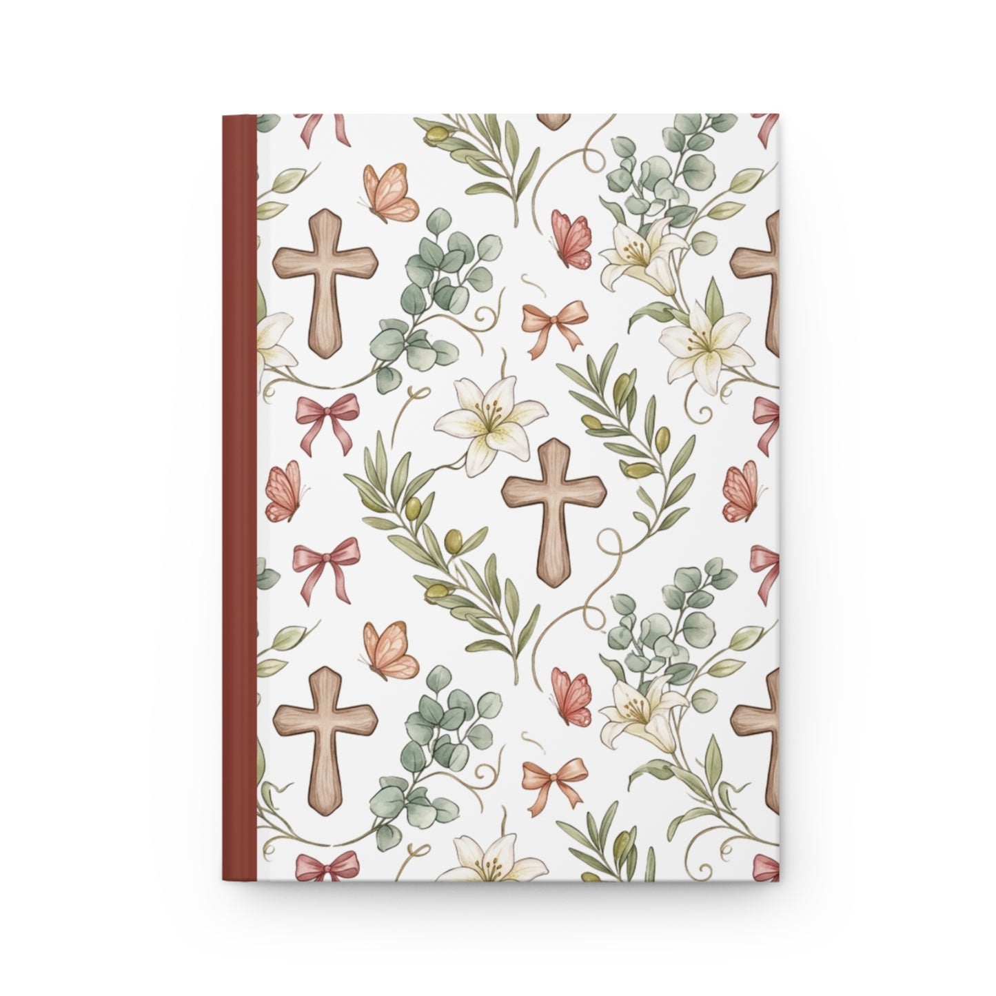 Floral Cross Hardcover Journal — Christian Prayer & Faith Notebook