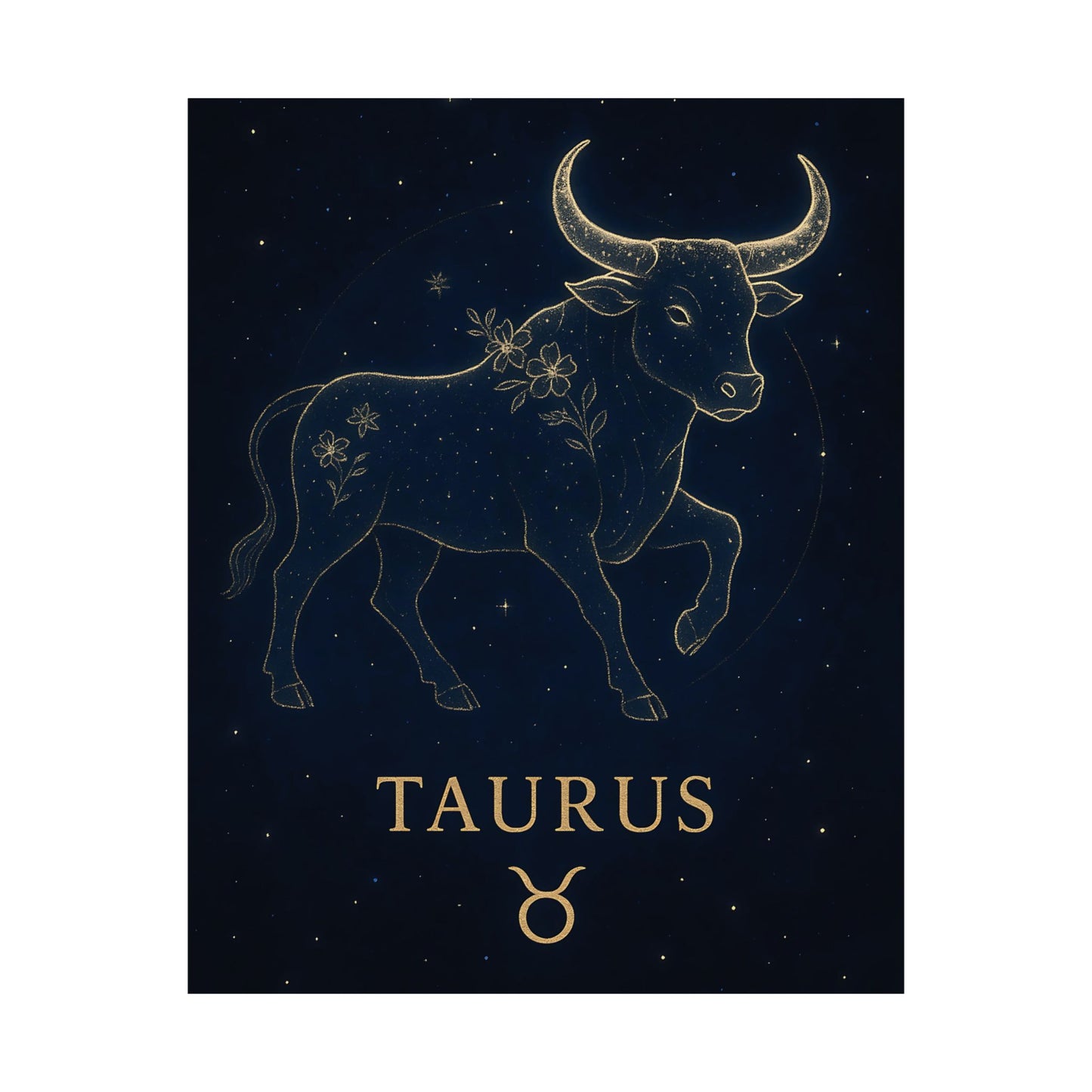 Taurus Zodiac Constellation Matte Poster – Celestial Astrology Wall Art Print (Multiple Sizes)