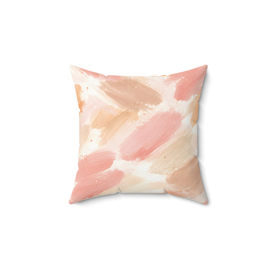 Blush Brushstroke Throw Pillow