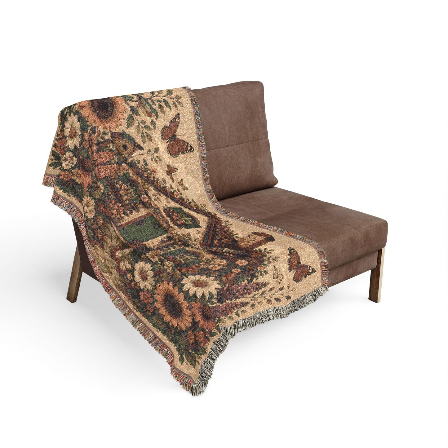Cottage Garden Woven Blanket — Cozy Floral House Throw