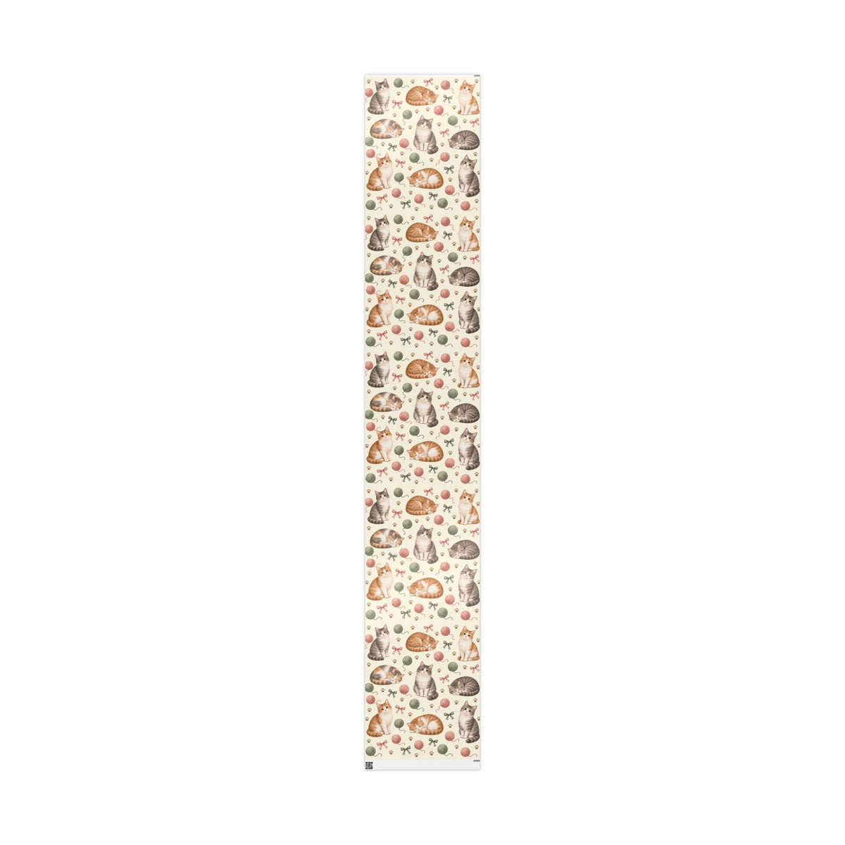 Cat & Yarn Pattern Wrapping Paper Roll — Cute Kitty Gift Wrap for Pet Lovers