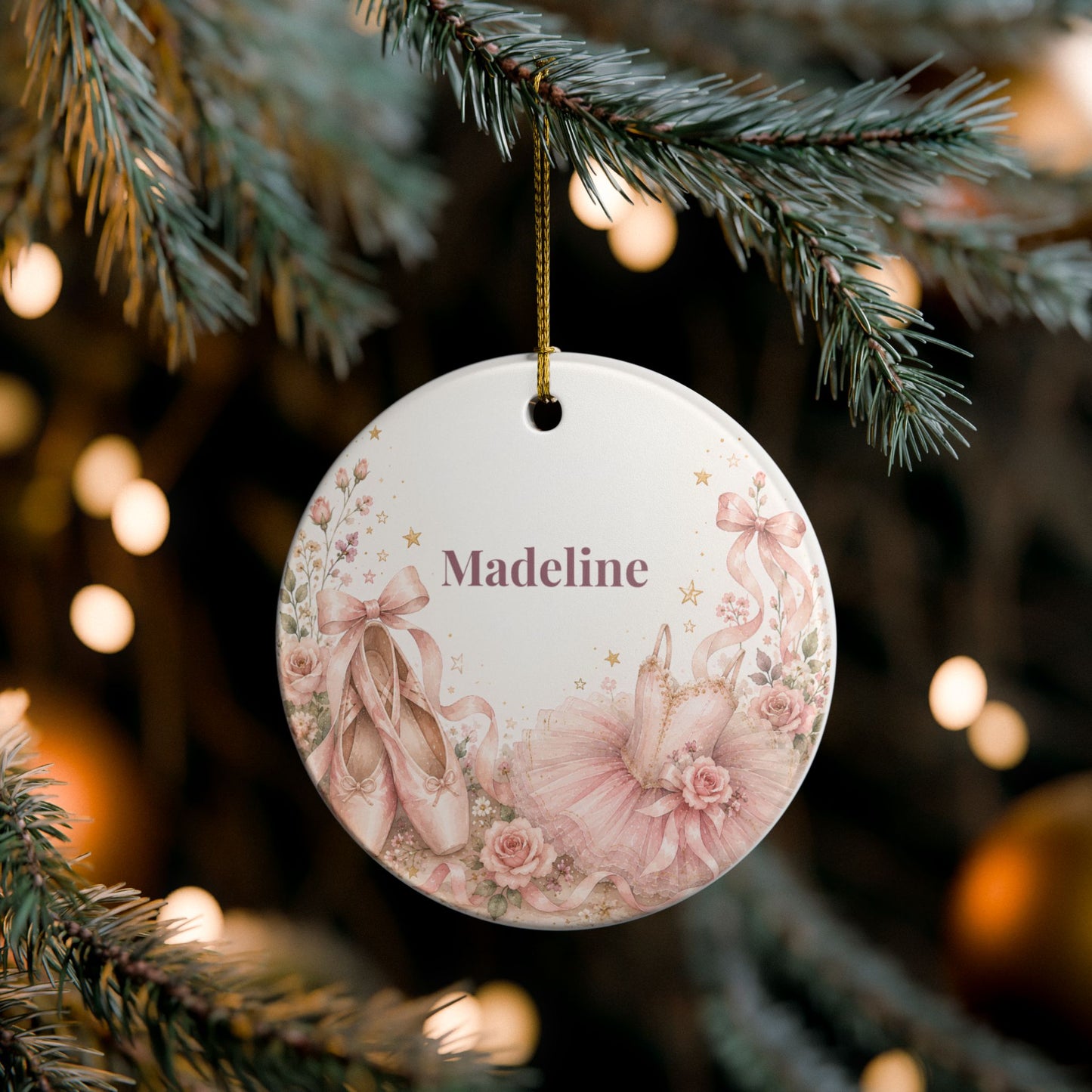 Personalized Ballet Ornament — Ceramic Dance Recital Keepsake with Name