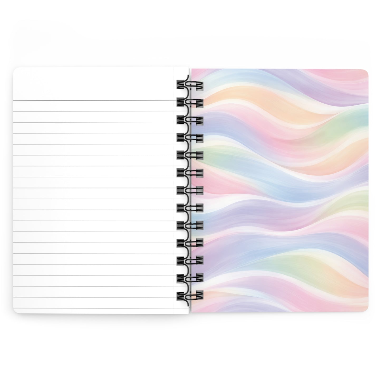 Pastel Wave Spiral Notebook — Rainbow Soft-Blend Spiral Bound Journal