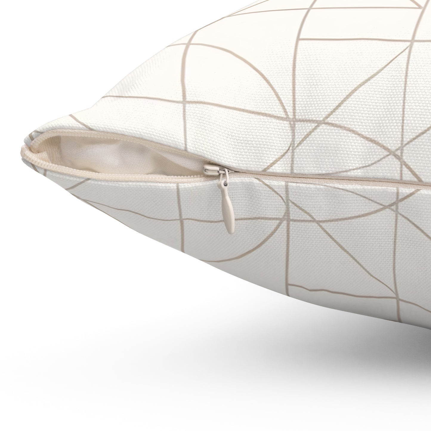 Geometric Beige Pattern Pillow — Modern Minimalist Decorative Throw Pillow