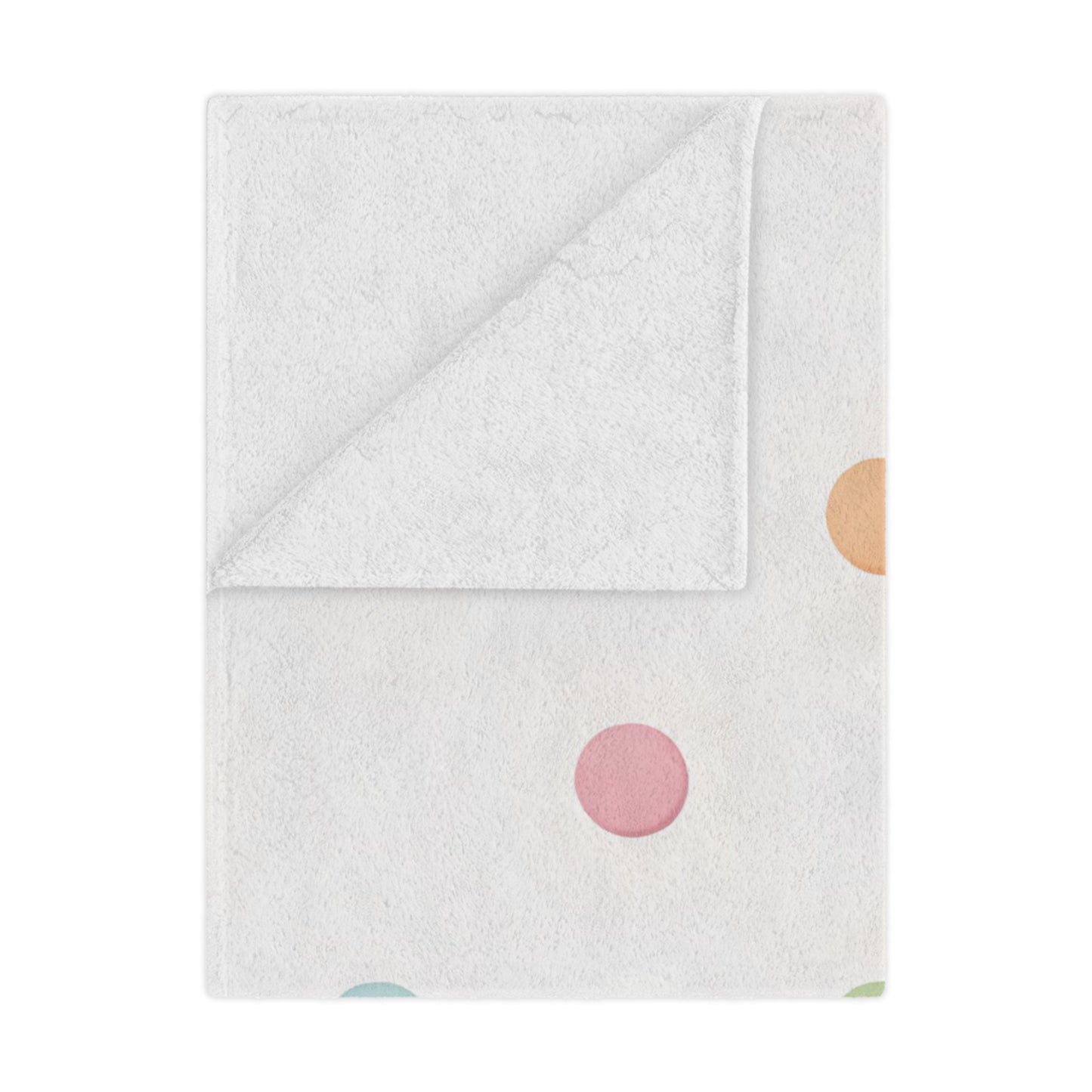 Pastel Polka Dot Minky Blanket — Soft Plush Baby Throw