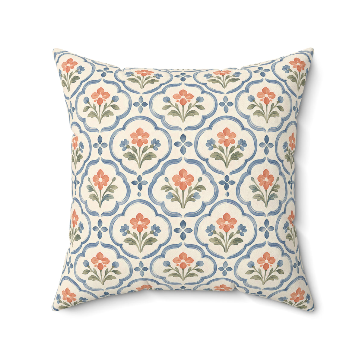 Vintage Floral Pattern Square Pillow