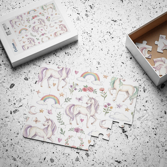 Unicorn Rainbow Kids Puzzle — 30-Piece Toddler Jigsaw for Preschool Playtime