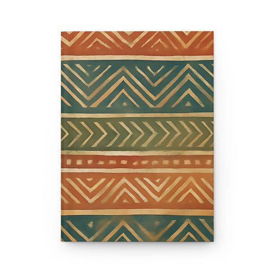 Tribal Chevron Pattern Hardcover Journal – Matte Finish, 150 Lined Pages