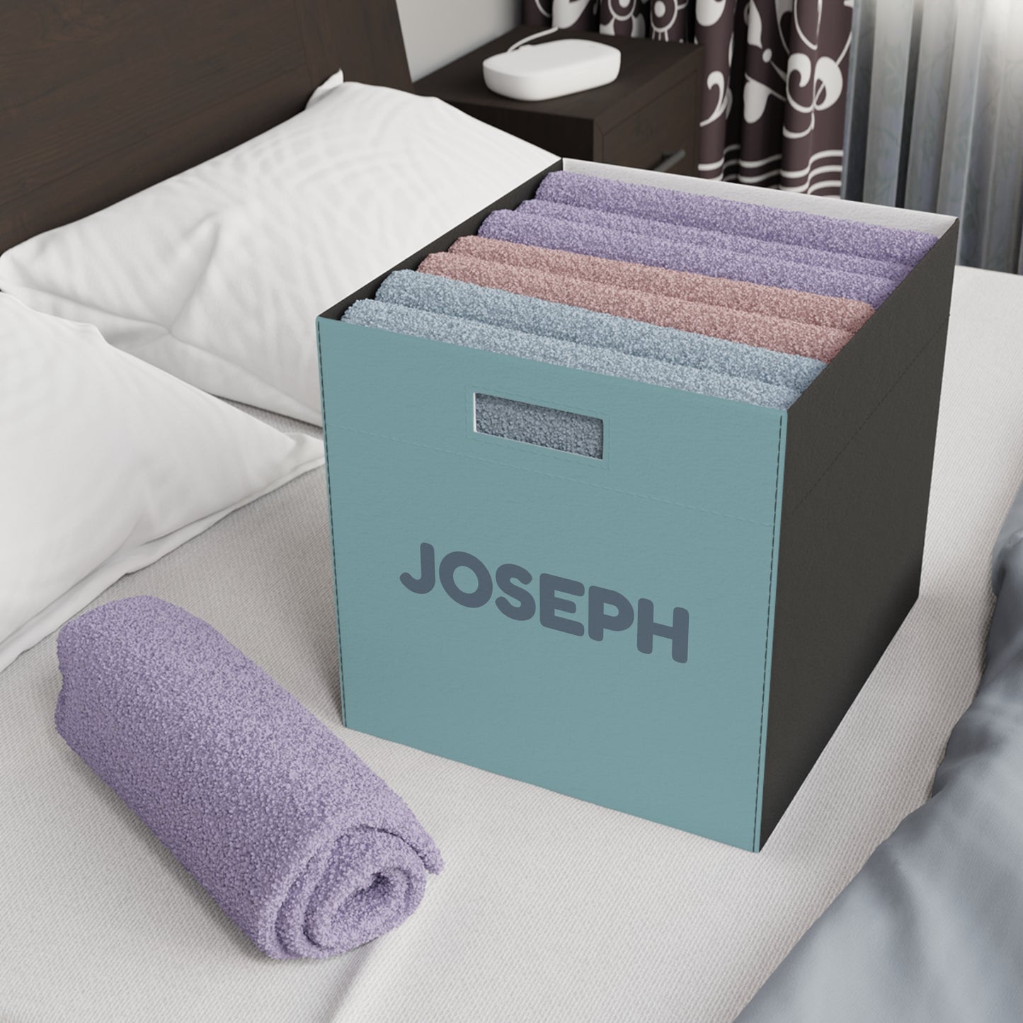 Personalized Felt Storage Box — Custom Name Nursery & Toy Organizer