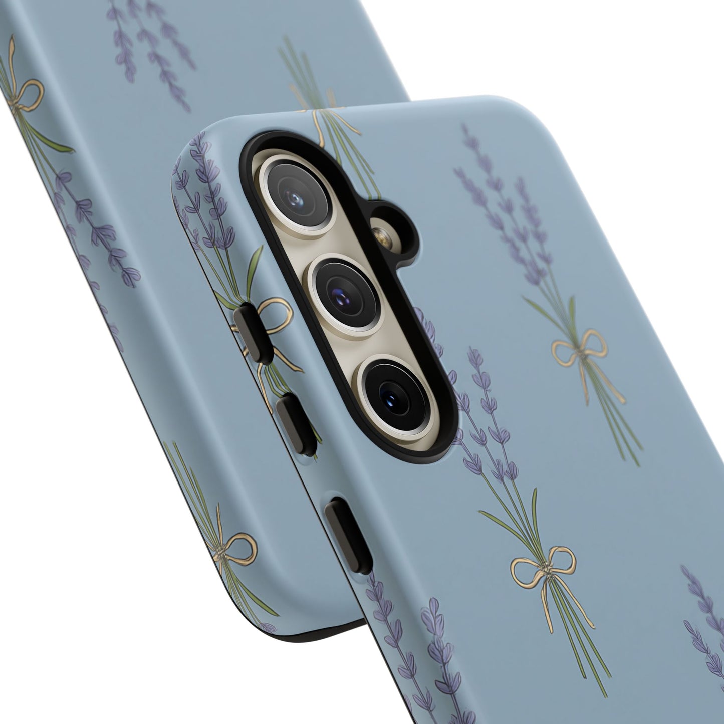 Lavender Bundle Phone Case – Blue Botanical Floral Print with 3D Wrap Design