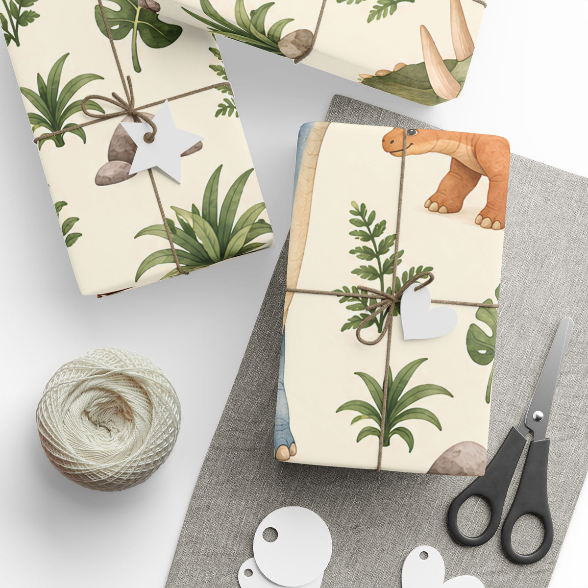 Dinosaur Wrapping Paper Roll — Cute Watercolor Dino Gift Wrap