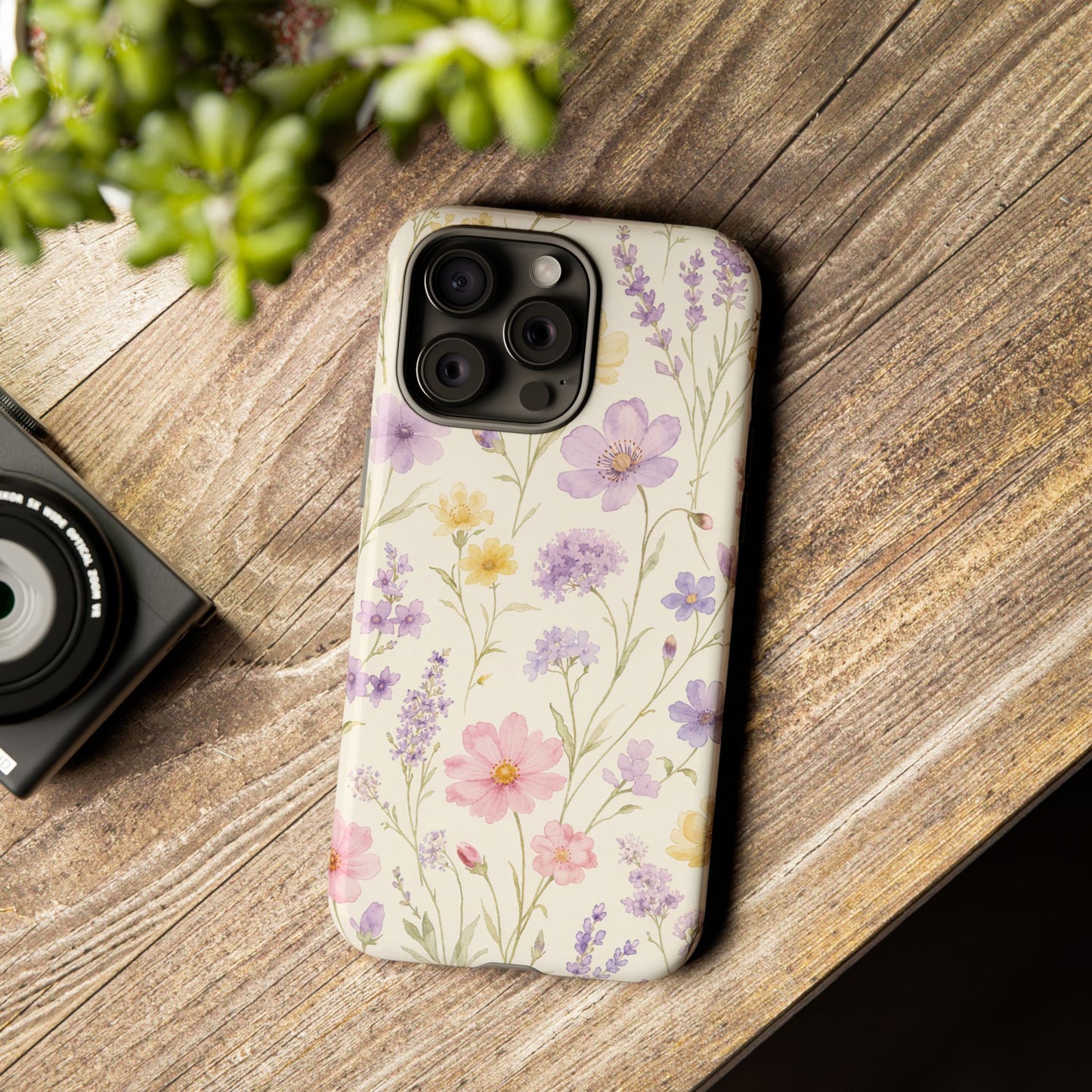 Floral Field Tough Case — Pastel Wildflower Protective Phone Cover