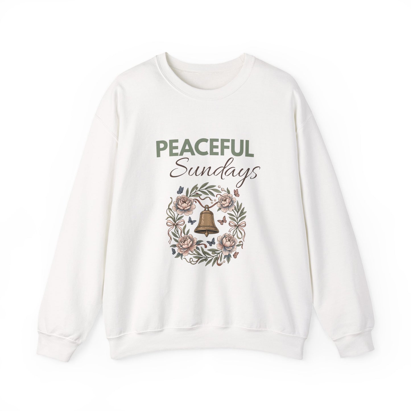 Peaceful Sundays Sweatshirt — Floral Bell Cozy Crewneck