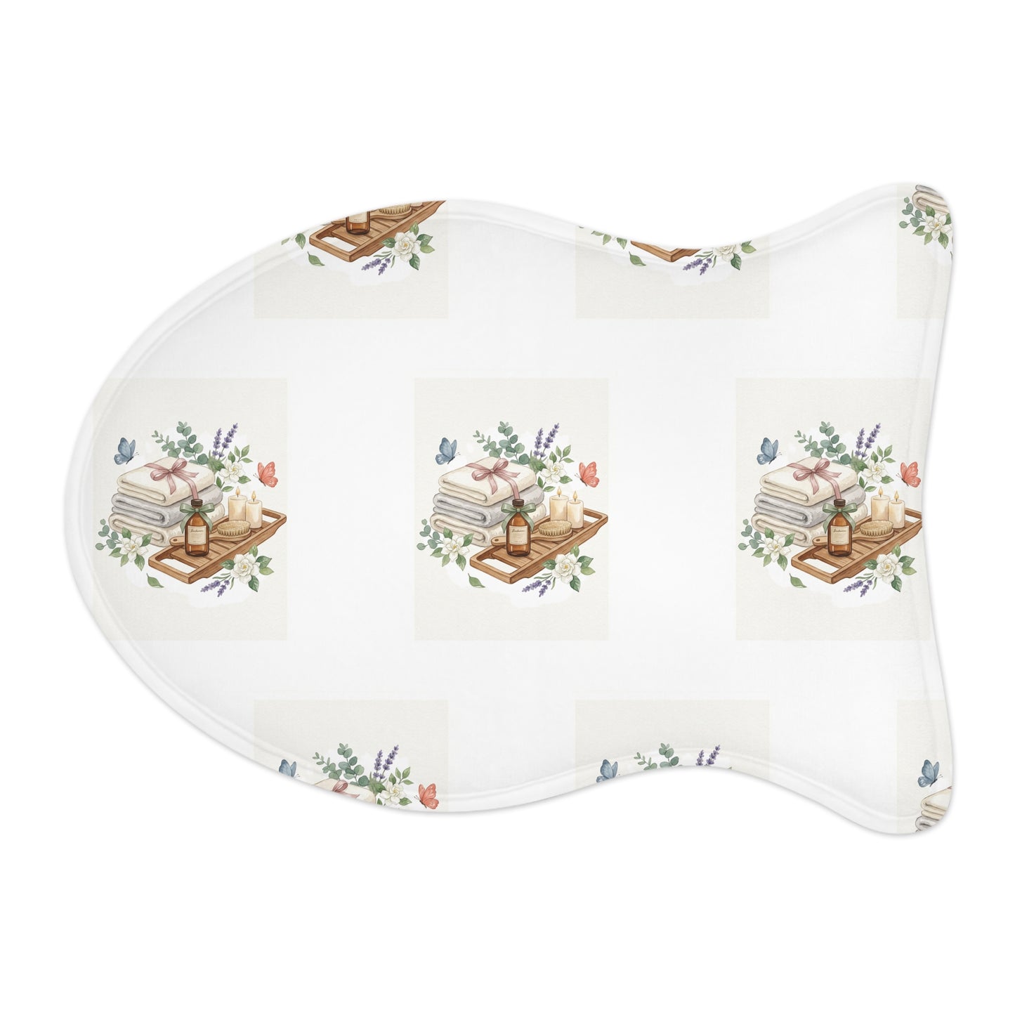 Spa Floral Pet Feeding Mat — Non-Slip Dog & Cat Bowl Placemat