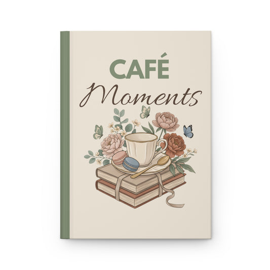 Café Moments Hardcover Journal — Floral Coffee & Books Notebook for Cozy Mornings