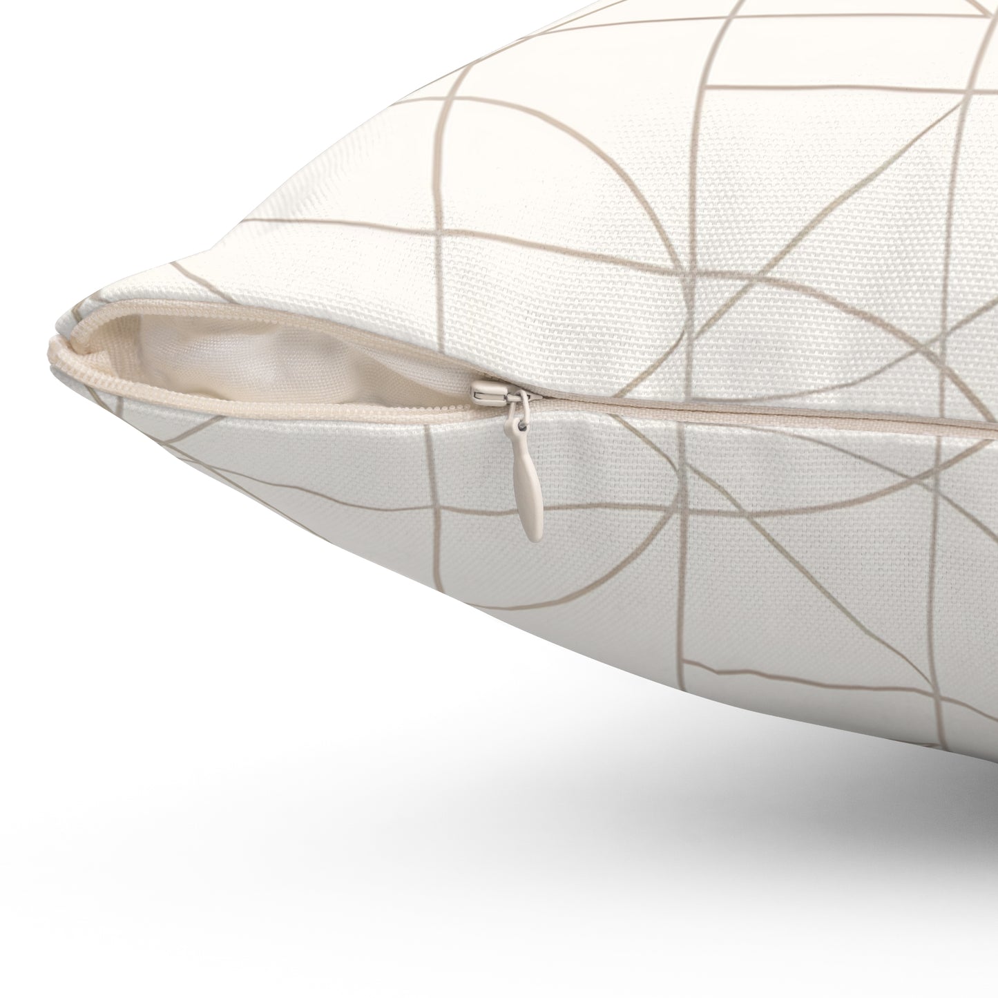 Geometric Beige Pattern Pillow — Modern Minimalist Decorative Throw Pillow