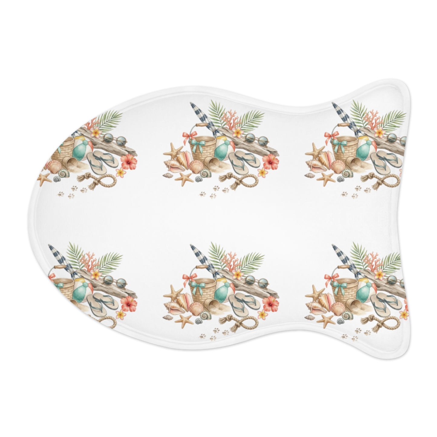 Coastal Seashell Pet Feeding Mat — Beachy Paw Placemat for Dogs & Cats