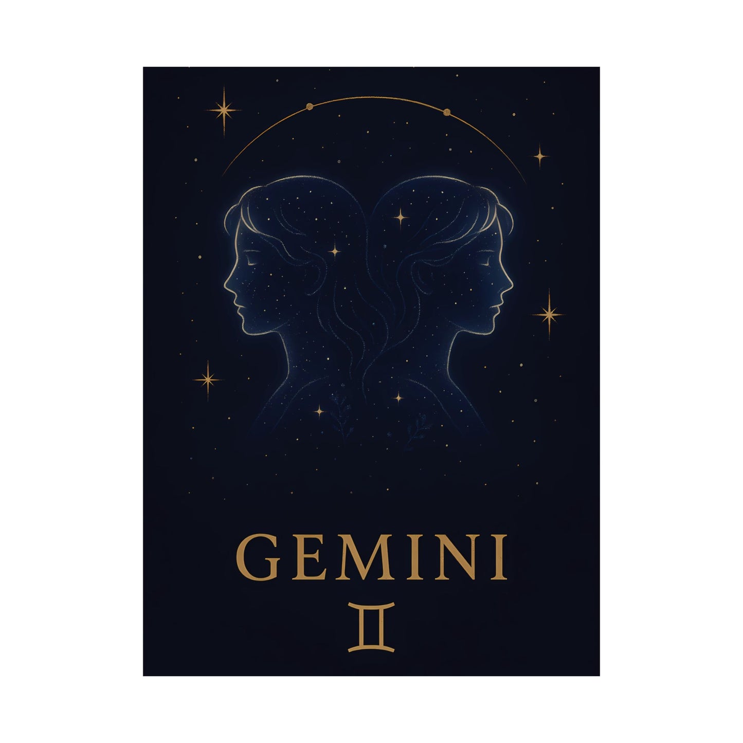 Gemini Zodiac Constellation Matte Poster – Celestial Astrology Wall Art Print (Multiple Sizes)