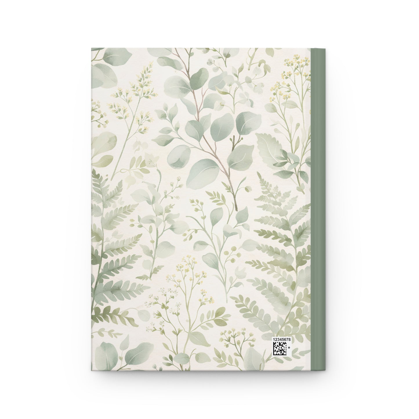 Botanical Greenery Hardcover Journal — Floral Fern and Eucalyptus Notebook