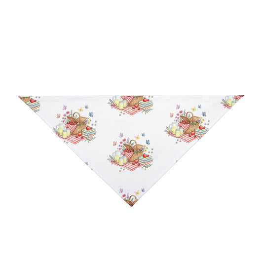 Picnic Pet Bandana – Summer Dog Bandana – Watercolor Picnic Pet Scarf – Cute Dog Bandana for Outdoor Adventures