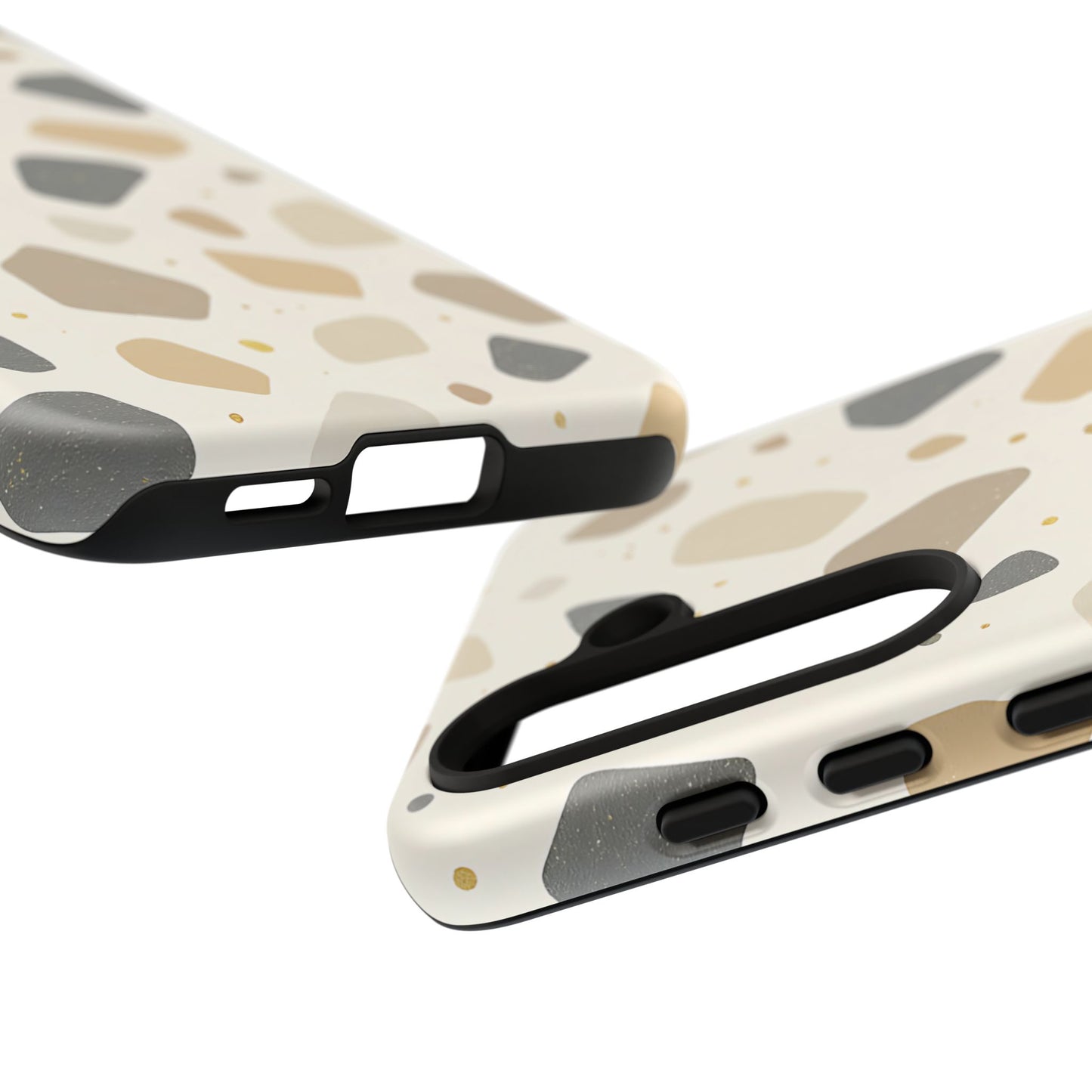 Neutral Terrazzo Pattern iPhone Case – Earthy Stone-Inspired Protective Cover