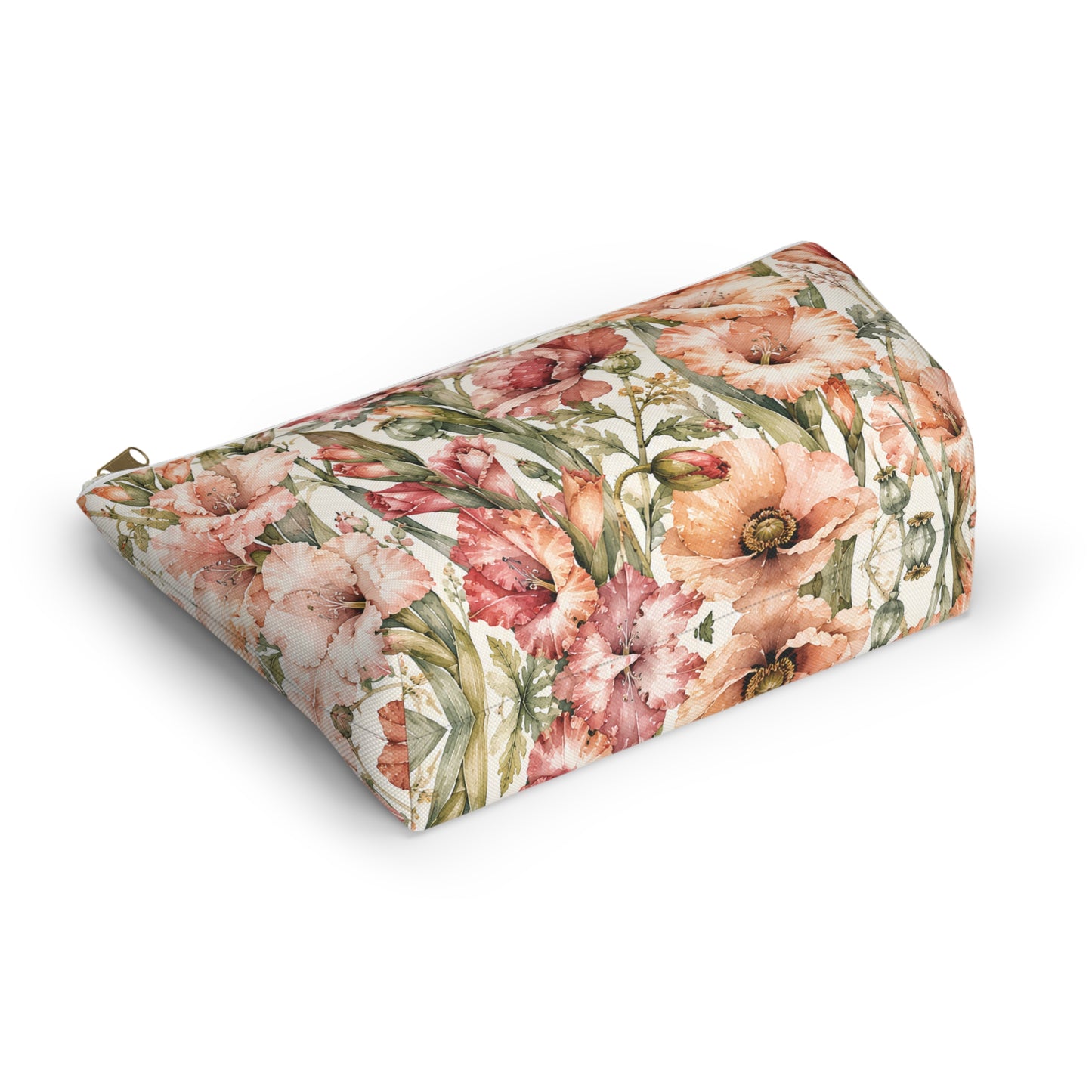 Floral Gladiolus Accessory Pouch — Botanical Makeup Bag