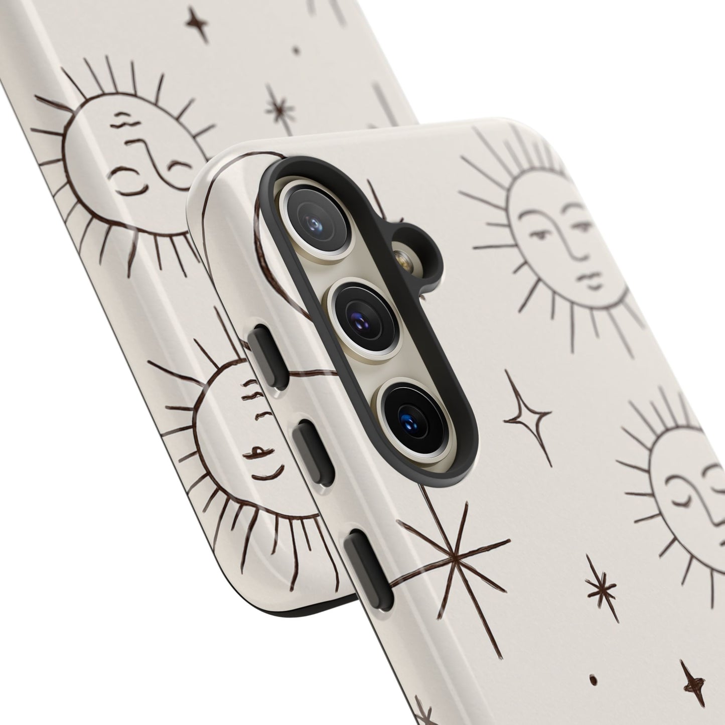 Celestial Moon & Sun Line Art iPhone Case – Minimalist Boho Cosmic Design