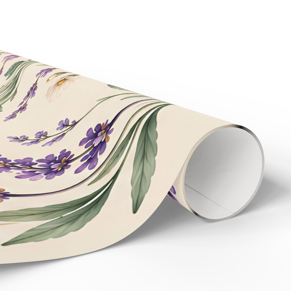 Lavender & Daisy Floral Wrapping Paper Roll — Botanical Gift Wrap for Birthdays, Weddings & Spring Celebrations