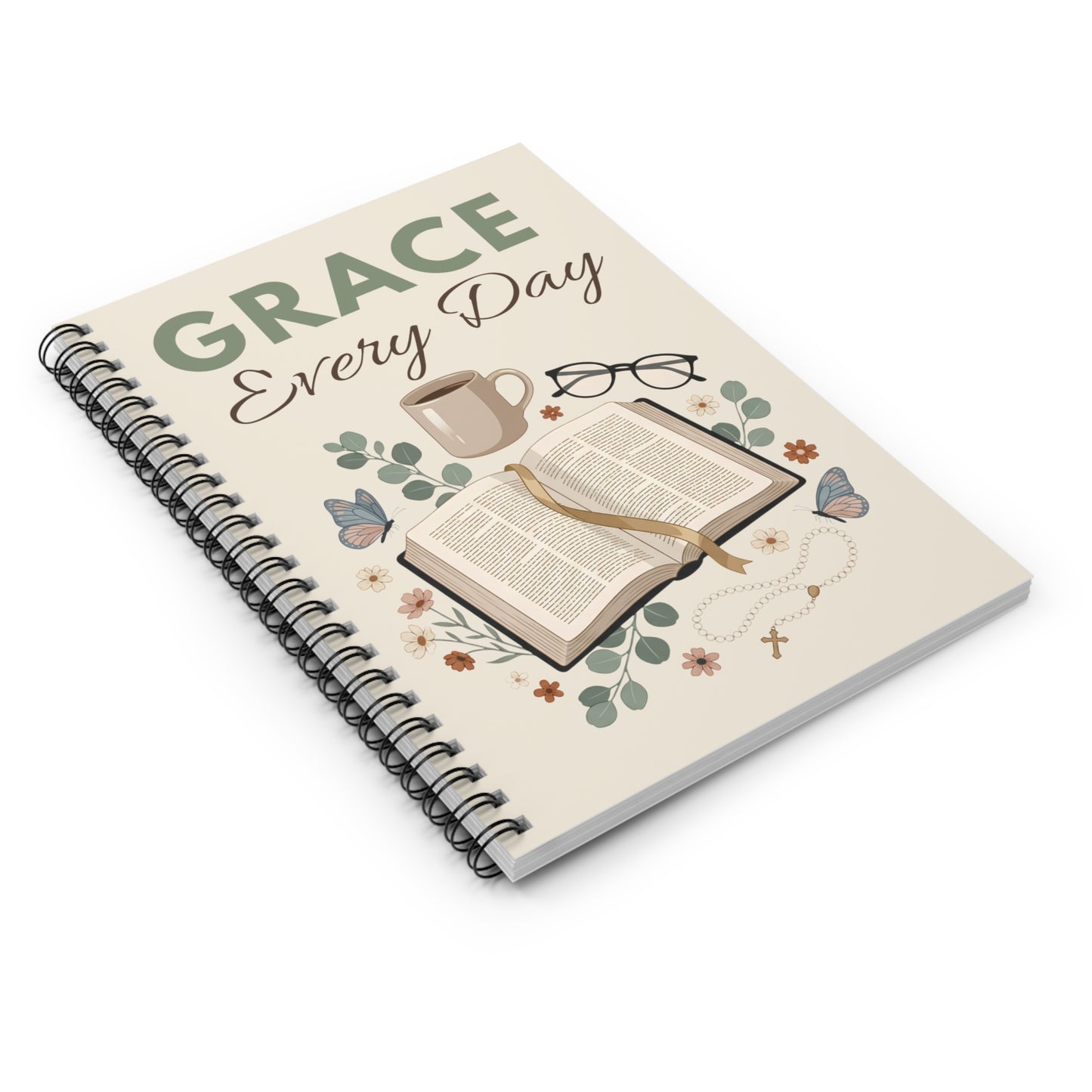 Grace Every Day Spiral Notebook — Inspirational Christian Journal